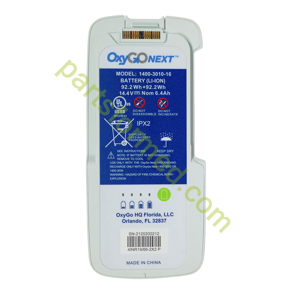 Batería de 16 celdas de extensión doble Inogen 1400-3010-16 para OxyGo NEXT