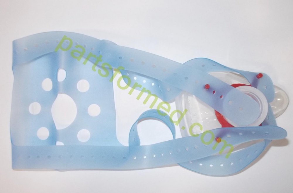 Silicone full-face mask reusable, pediatric size 3 with head strap
