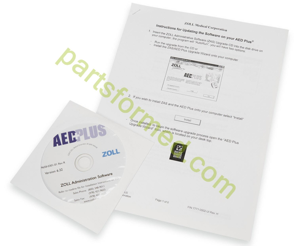 8000-0311-01 ZOLL Software de administração ZOLL, CD-ROM para desfibrilador ZOLL AED Plus