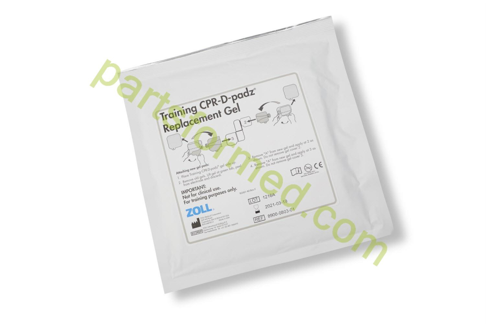 8900-0803-01 ZOLL CPR-D-Padz® के लिए प्रतिस्थापन चिपकने वाला जैल - प्रशिक्षण इलेक्ट्रोड प्रतिस्थापन, डिफिब्रिलेटर के लिए 5 जोड़ी ZOLL AED प्लस