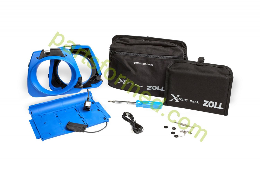 8000-0742 ZOLL Xtreme Pack™ II Carry Case, Molded rubber case with rear pouch for use with paddles and modem extension cable for 12-Lead ECG for defibrillator ZOLL M-Series