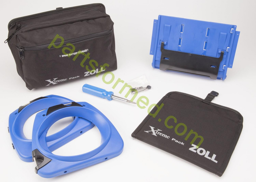 8000-0592-01 กระเป๋าพกพา ZOLL Xtreme Pack™ II, กระเป๋ายางขึ้นรูปพร้อมกระเป๋าด้านหลังสำหรับใช้กับไม้พายสำหรับเครื่องกระตุ้นหัวใจ ZOLL M-Series