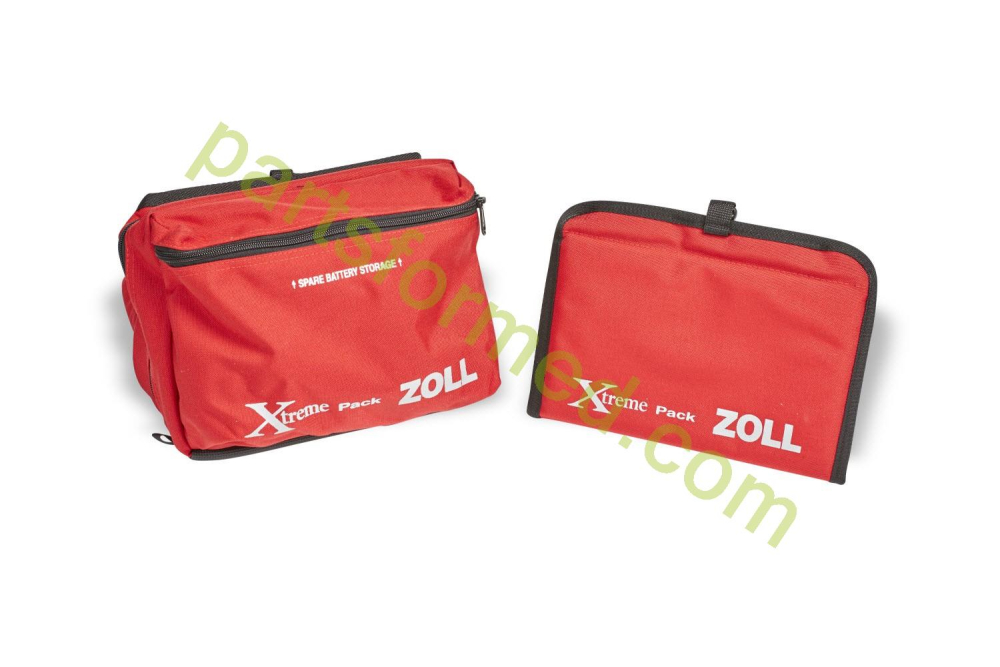 8000-0594-01 ZOLL Xtreme Pack™ I Tragetasche, weiche Tasche mit erweiterter Rückentasche zur Verwendung mit Paddeln (Rot) für Defibrillator ZOLL M-Serie