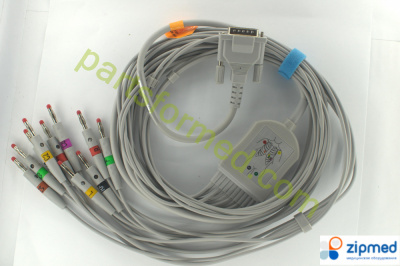 Кабель пациента (отведений, ЭКГ) для электрокардиографов NIHON KOHDEN Cardiofax модели ECG - 9110 / 9130 / 9132