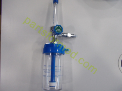 Флоуметр с пузырьковым увлажнителем кислорода, многоразовый, разъем DIN