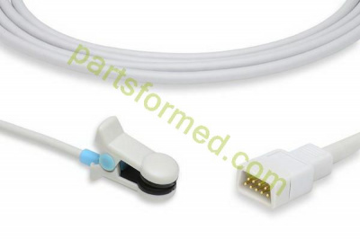 Reusable adult ear clip SpO2 Sensor for Casmed patient monitors 