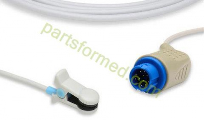 Reusable adult ear clip SpO2 Sensor for Philips (Masimo Tech) patient monitors 